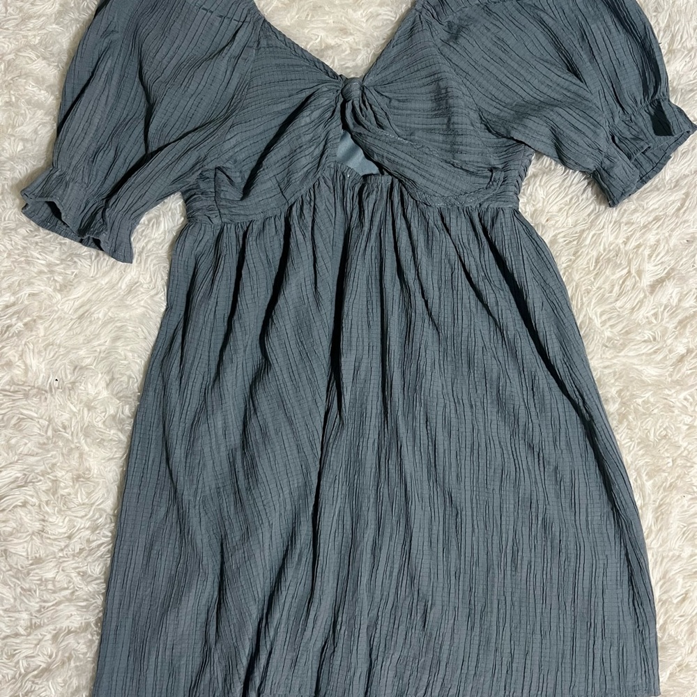 Blue Ruched Dress - Picture 2 of 3